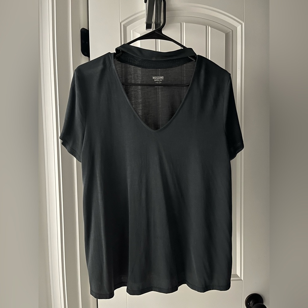 Black v neck with cut out